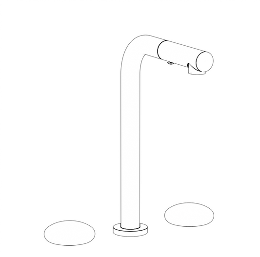 WATERMARK Zen 36 Deck Mounted 3 Hole Square Top Prep Faucet with Pull Out Spray 36-9P3-MM (ON SALE)
