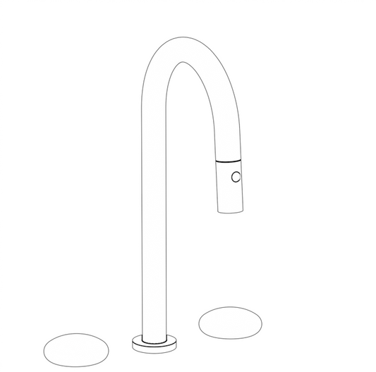 WATERMARK Zen 36 Deck Mounted 3 Hole Gooseneck Prep Faucet with Pull Down Spray 36-9PG4-HD (ON SALE)