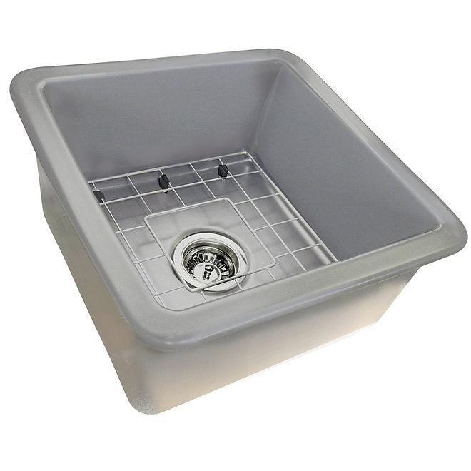 NANTUCKET18 Inch Undermount Fireclay Kitchen Sink Wellfleet-1818GR  (FREE SHIPPING PROMO SEPTEMBER 2025)