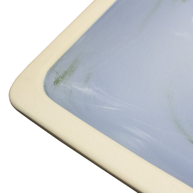 NANTUCKET 20" Distressed Blue Undermount Bathroom Sink Handmade Italian Fireclay Bathroom Sinks Regatta RC2035SS SIRACUSA   (FREE SHIPPING PROMO SEPTEMBER 2025)