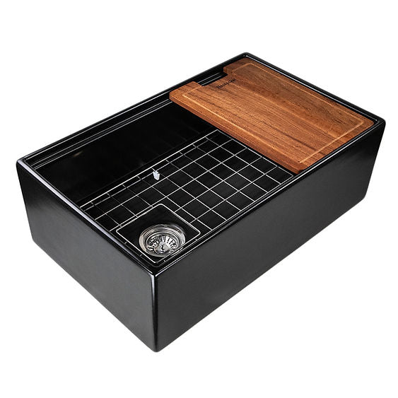 NANTUCKET SINKS 30" REVERSIBLE SINK MATTE BLACK + ACCESSORIES T-PS30MB  (FREE SHIPPING PROMO SEPTEMBER 2025)