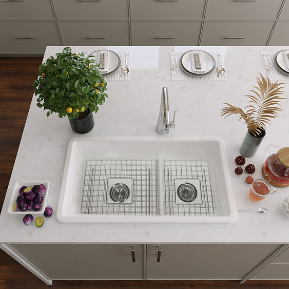 NANTUCKET 31" Double Bowl + Grids Wellfleet-31OSW  (FREE SHIPPING PROMO SEPTEMBER 2025)