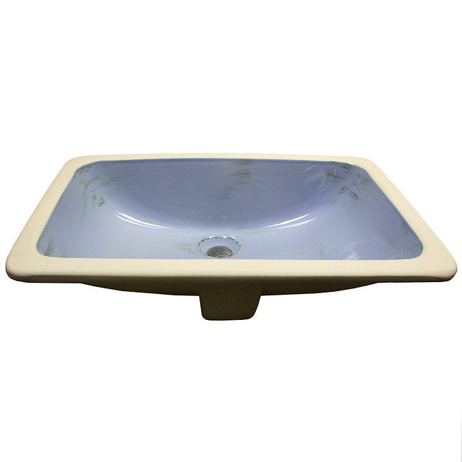 NANTUCKET 20" Distressed Blue Undermount Bathroom Sink Handmade Italian Fireclay Bathroom Sinks Regatta RC2035SS SIRACUSA   (FREE SHIPPING PROMO SEPTEMBER 2025)