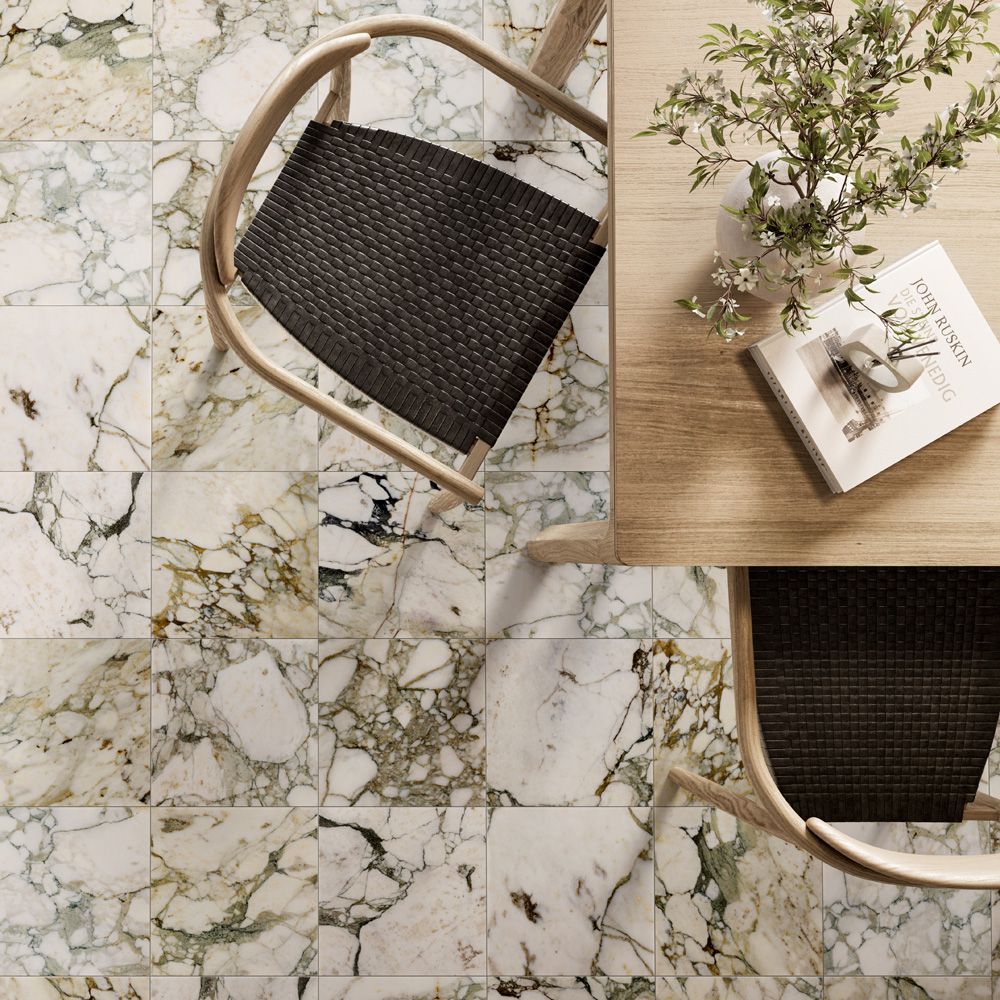 12" x 12" Polished Calacatta Verde  74320 - Exotic Marble Collection (Please Call for Special Pricing)