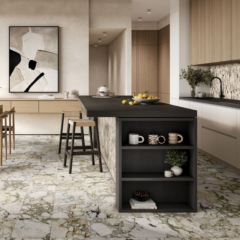 12" x 12" Polished Calacatta Verde  74320 - Exotic Marble Collection (Please Call for Special Pricing)