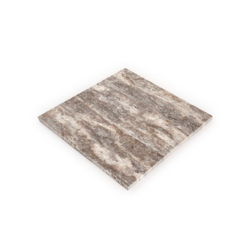 12" x 12" Honed Silver Travertine  74342 - Exotic Marble Collection (Please Call for Special Pricing)