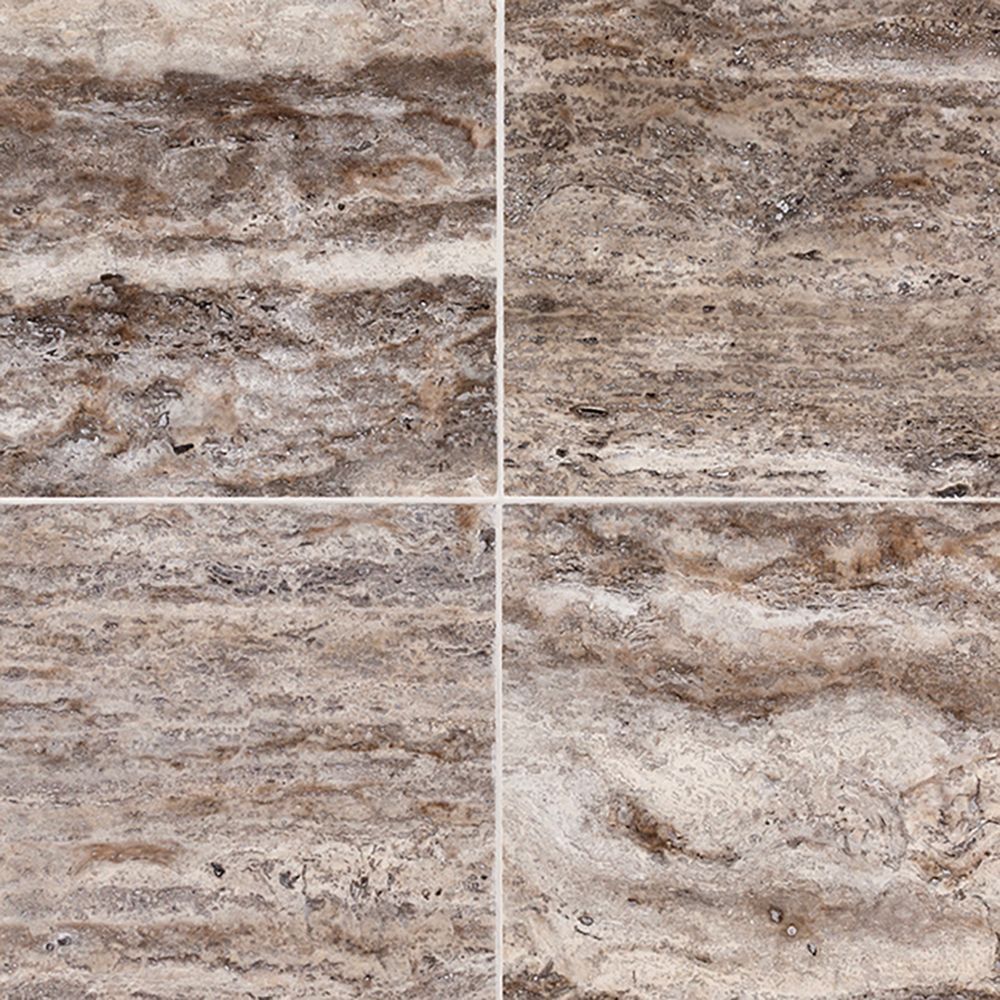 12" x 12" Honed Silver Travertine  74342 - Exotic Marble Collection (Please Call for Special Pricing)
