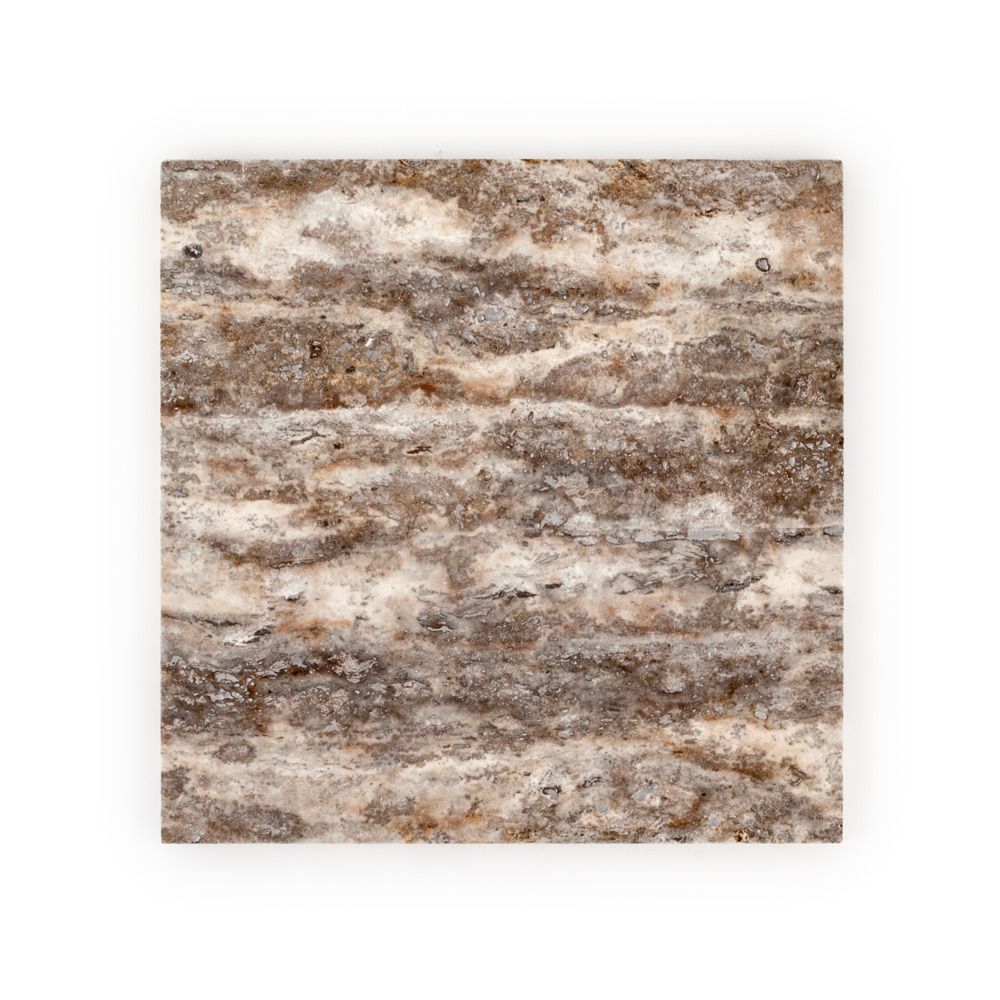 12" x 12" Honed Silver Travertine  74342 - Exotic Marble Collection (Please Call for Special Pricing)