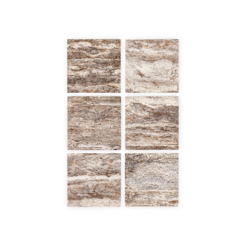 12" x 12" Honed Silver Travertine  74342 - Exotic Marble Collection (Please Call for Special Pricing)