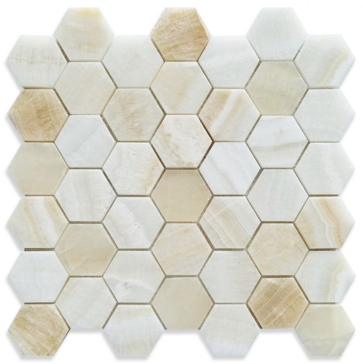 ELY 2'' Hexagon Ivory Honed 12'' x 12'' 