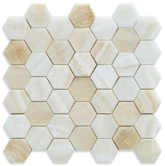 ELY 2'' Hexagon Ivory Honed 12'' x 12'' 