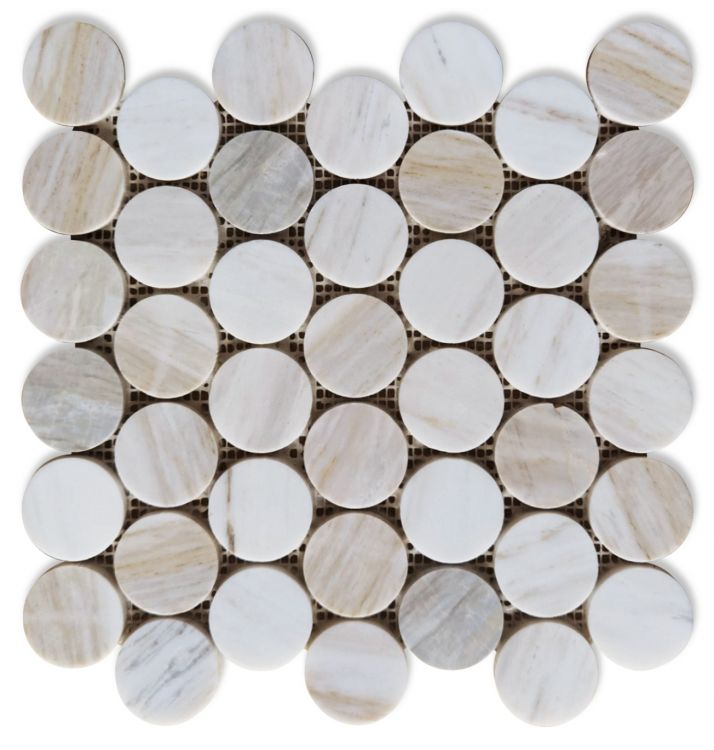 ELY 2'' Penny Marble Large Eura Wood Honed 12'' x 12''