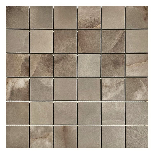 ELY Reves Coca Brown 2'' SQ Matte Mosaic 12'' x 12''