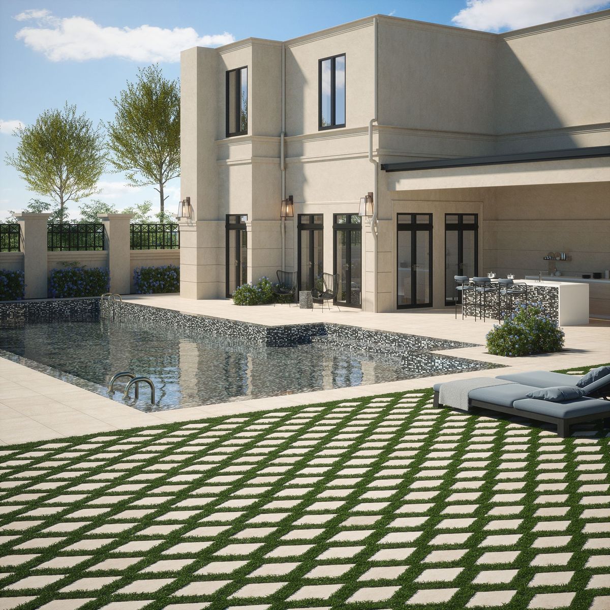 Diamond Paver 10" x 17" Tan  990148 - Jeffrey Court (Please Call us for Special Pricing)
