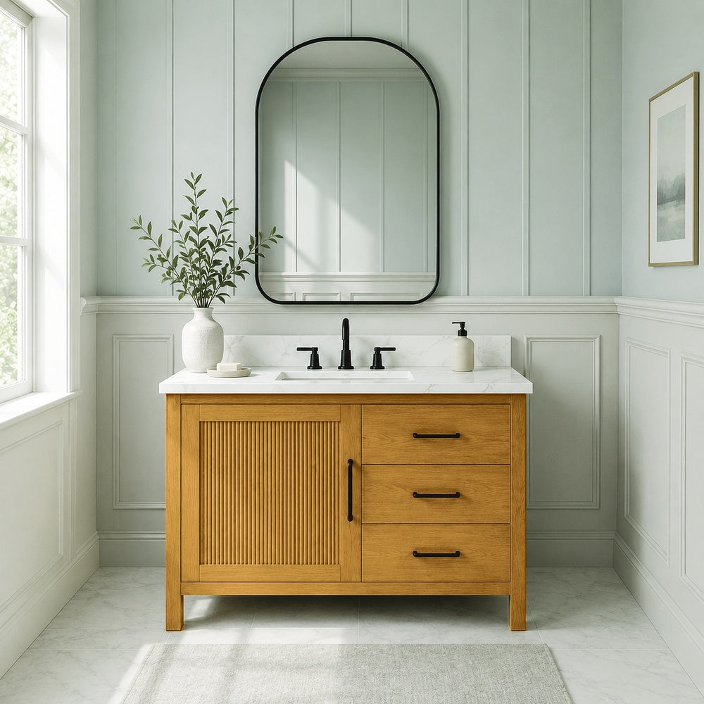 Bark Walnut / Oak 36'' Bath Vanity Floor Mount