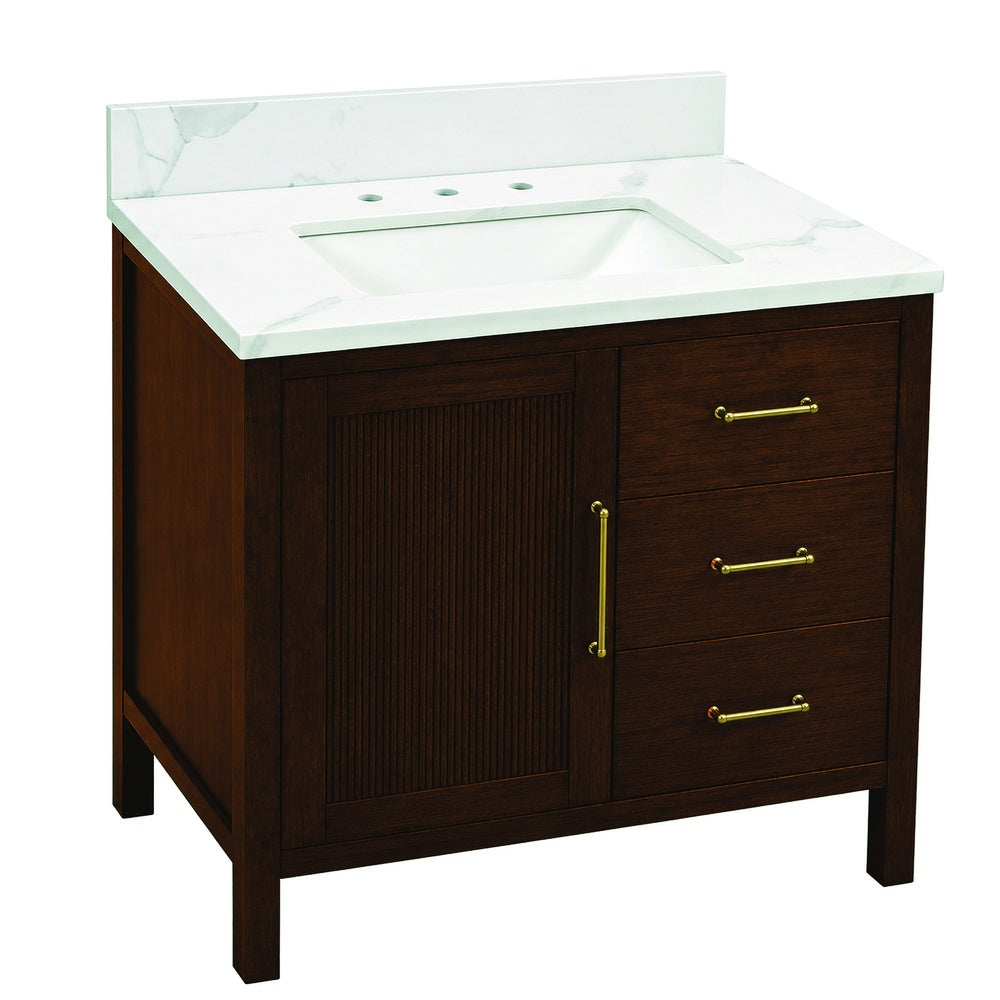 Bark Walnut / Oak 36'' Bath Vanity Floor Mount