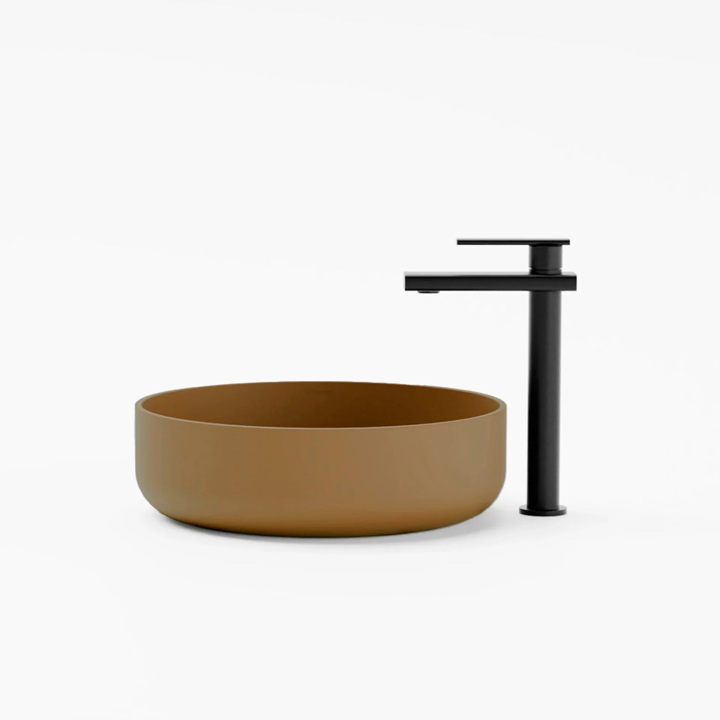Concrete Vessel Sink Flow 02 Collection 14.5'' Length x  14.5'' Width x 4.3'' Depth