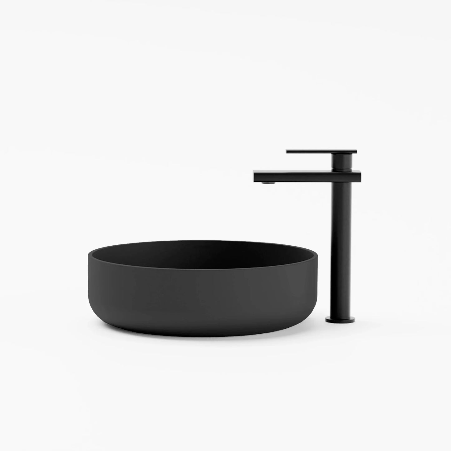 Concrete Vessel Sink Flow 02 Collection 14.5'' Length x  14.5'' Width x 4.3'' Depth