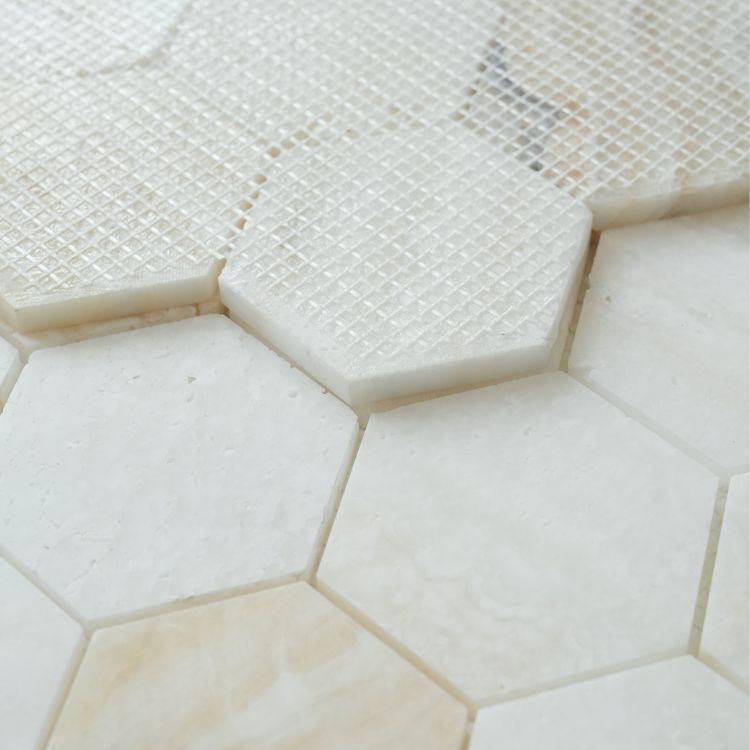 ELY Hexagon Onyx Ivory Honed 3'' Hexagon 10'' x 11.5''