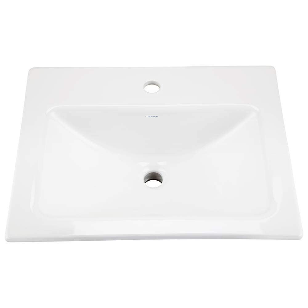 Gerber Plumbing Wicker Park Countertop Lavatory 20-7/8''X17-3/4'' Rectangle With U-Shaped Basin - Low-Profile - Single Hole