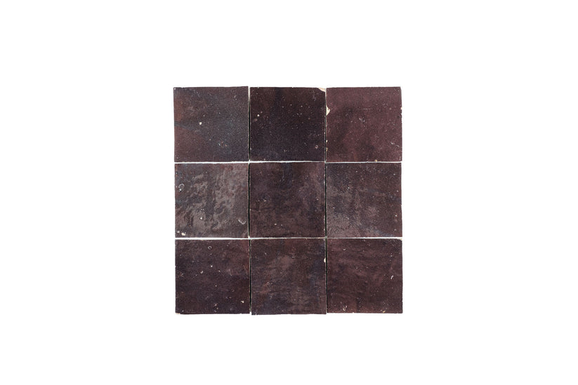Sognare Zellige Collection - Maroon Rouge 4x4 Square (PLEASE CALL FOR SPECIAL PRICING)