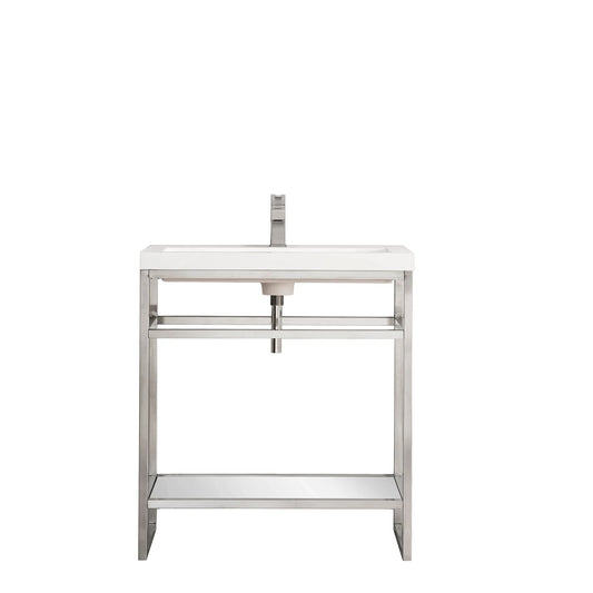 James Martin 31-1/2'' Boston Stainless Steel Single Bathroom Vanity