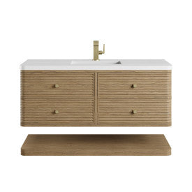 James Martin Allamari Vanity Dune Mist with 3CM Zeus White Silestone