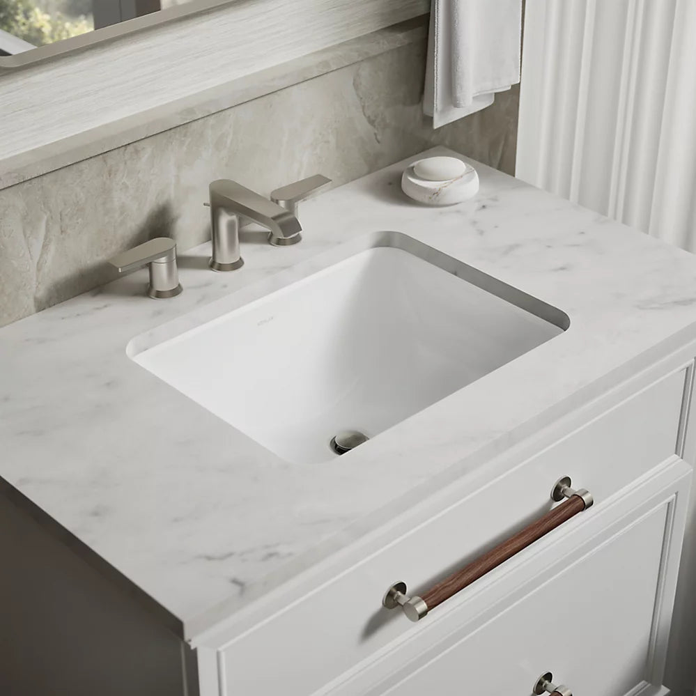 Kohler 20-1/4'' L x 16'' W Caxton White Rectangular Undermount Lavatory Sink with Overflow