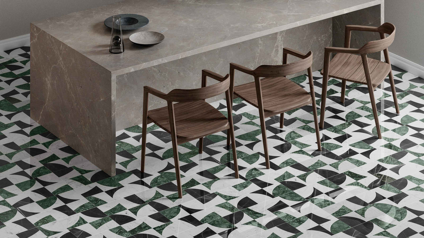 SOGNARE LUNAR PINE POLISHED MARBLE MOSAIC