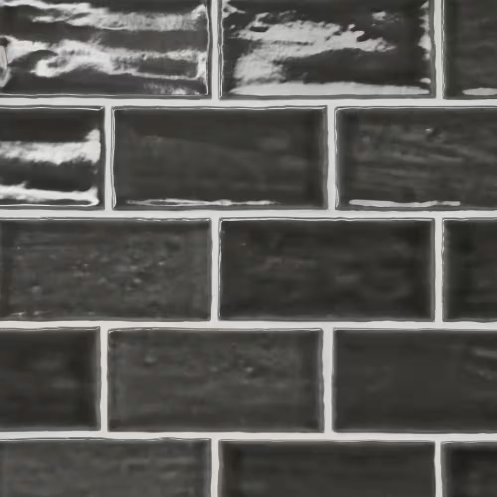 Marine 2-1/2'' x 5'' Charcoal Sea Glossy Wall Tile