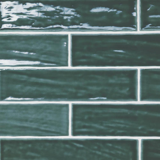 Marine 2-1/2'' x 5'' Ocean Teal Glossy Wall Tile