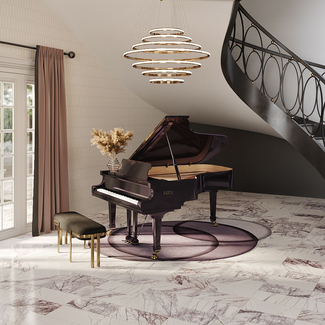 10" x 20" Lilac Polished  22130 - Exotic Marble Collection (Please Call for Special Pricing) Masquerade Ball