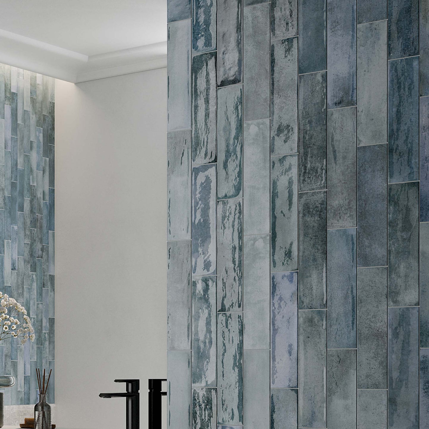 SOGNARE MOJAVE DENIM NAVY BLUE 2"X10" SUBWAY TILE - MADE IN ITALY (PLEASE CALL FOR SPECIAL PRICING)