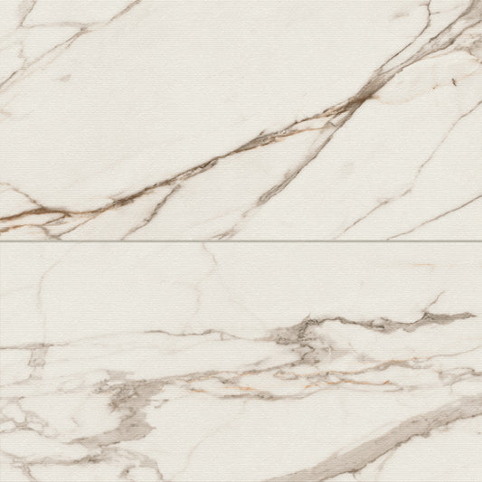 Opus Chiseled Calacatta Matte 24'' x 48'' Porcelain Tile