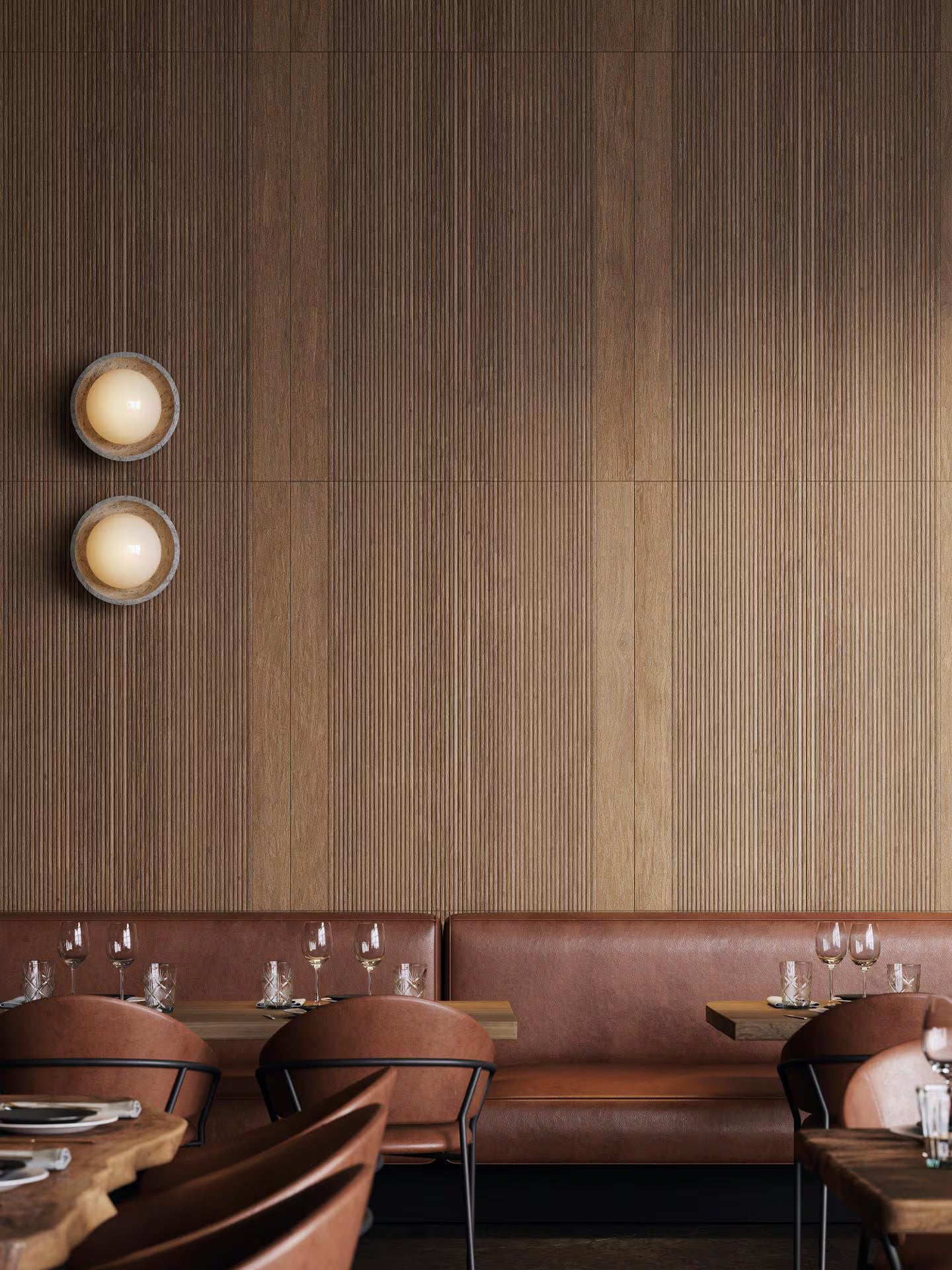 PORCELANOSA STRIPE 3D LONDON NOGAL 23"X59" - (ON SALE)