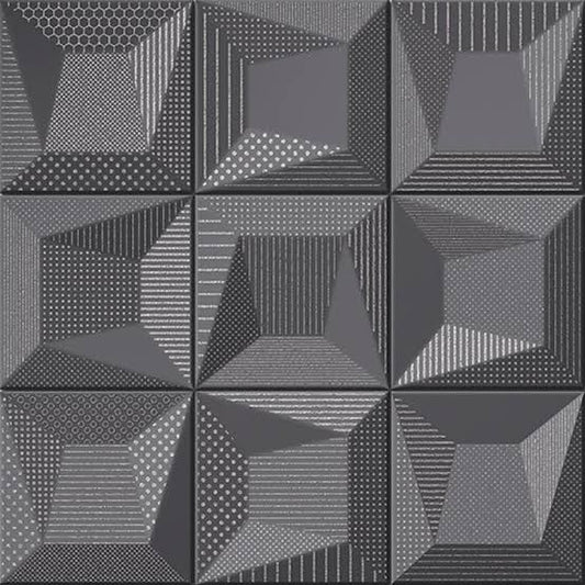 Porcelanosa Cosmos S4 Deco Black 6'' x 6'' - SALE