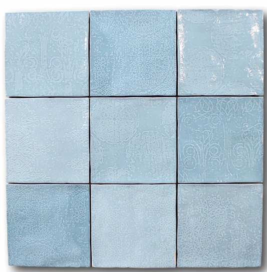 WOW Tile Mestizaje Collection Zelliege Aqua Decor Tile 5x5