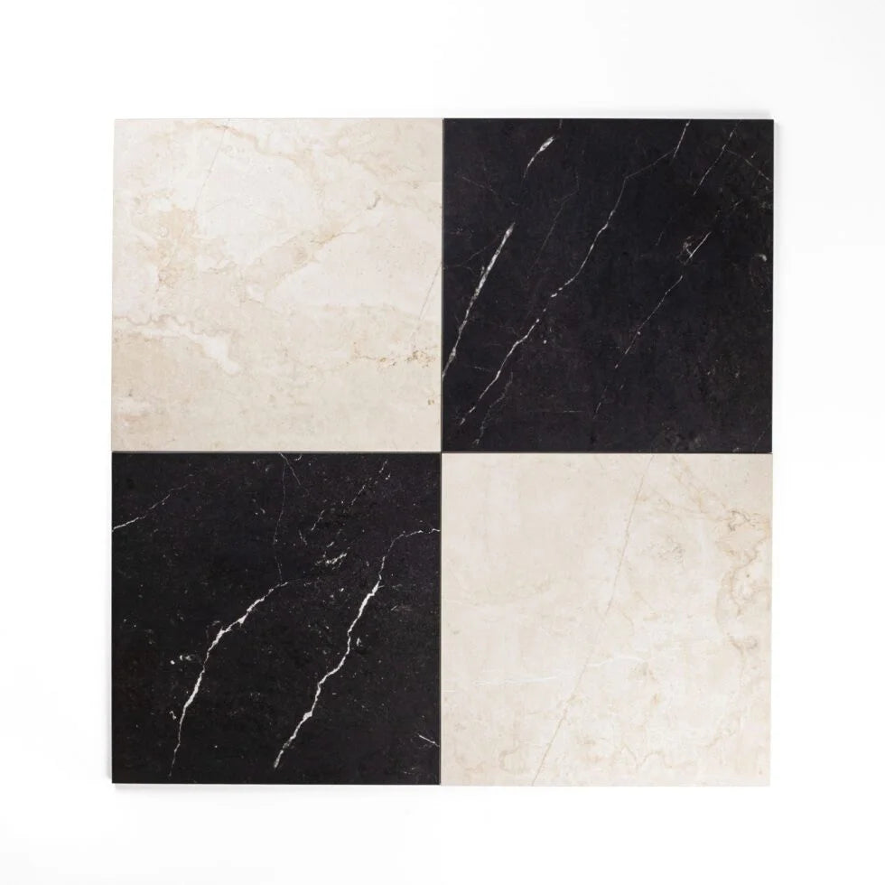 Sognare Parisian Chequer Creme 12'' x 12''