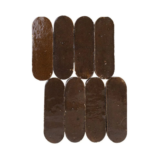 Sognare Zellige Bespoken 2'' x 6'' Oval Espresso Noire