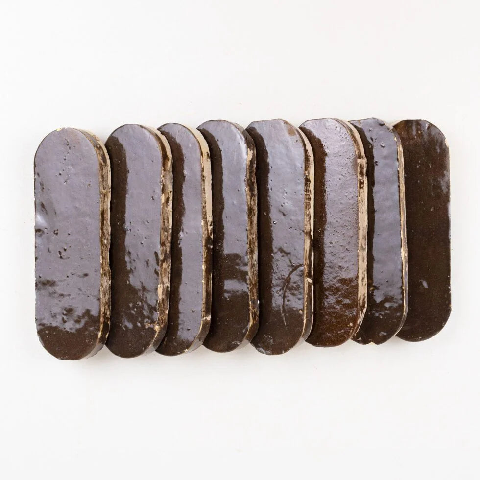 Sognare Zellige Bespoken 2'' x 6'' Oval Espresso Noire