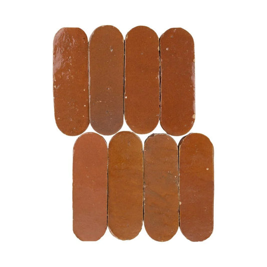 Sognare Zellige Bespoken 2'' x 6'' Oval Sundried Clay