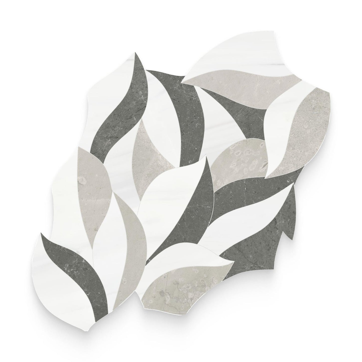 SOGNARE VERDANT MIST HONED & POLISHED LEAF MARBLE MOSAIC