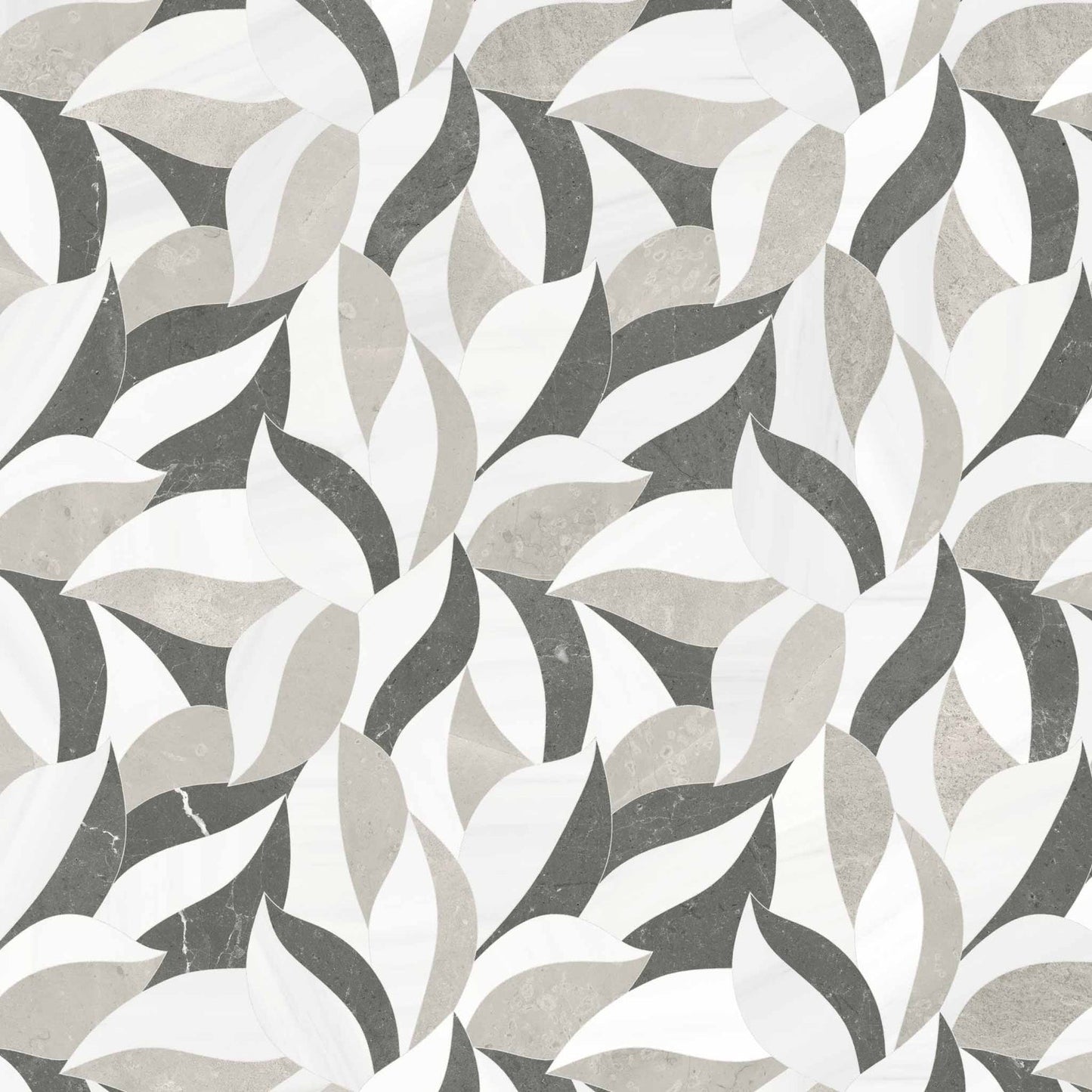 SOGNARE VERDANT MIST HONED & POLISHED LEAF MARBLE MOSAIC