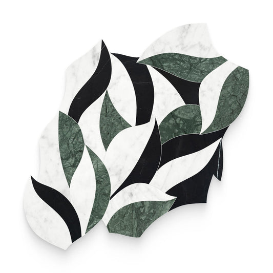 SOGNARE VERDANT PINE POLISHED LEAF MARBLE MOSAIC