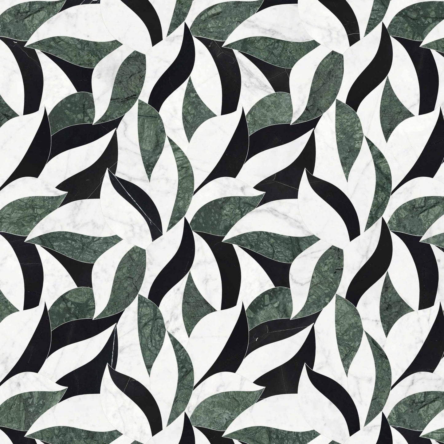 SOGNARE VERDANT PINE POLISHED LEAF MARBLE MOSAIC