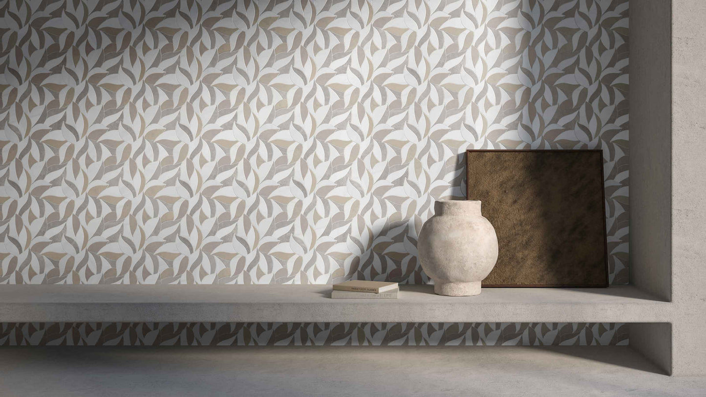 SOGNARE VERDANT CLAY HONED LEAF MARBLE MOSAIC