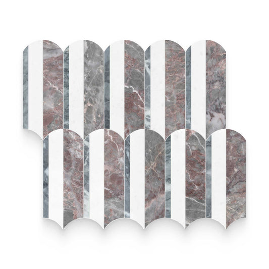 SOGNARE BLUSH HONED PIANO MOSAIC - WAVE COLLECTION