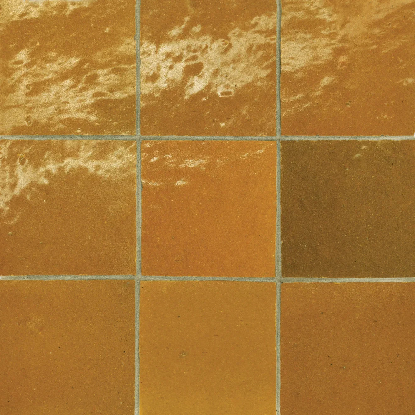 Zagora Caramel 4'' x 4'' Glossy Zellige Natural Stone