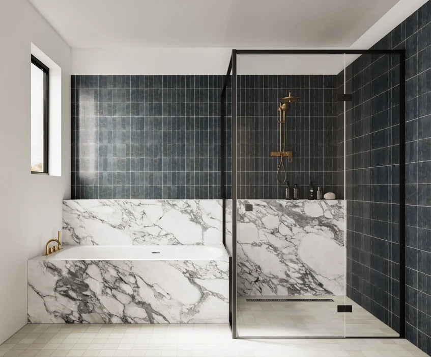 Zagora Charcoal 2'' x 6'' Glossy Zellige Natural Stone