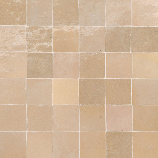 Zagora Ivory 2'' x 2'' Glossy Zellige Natural Stone
